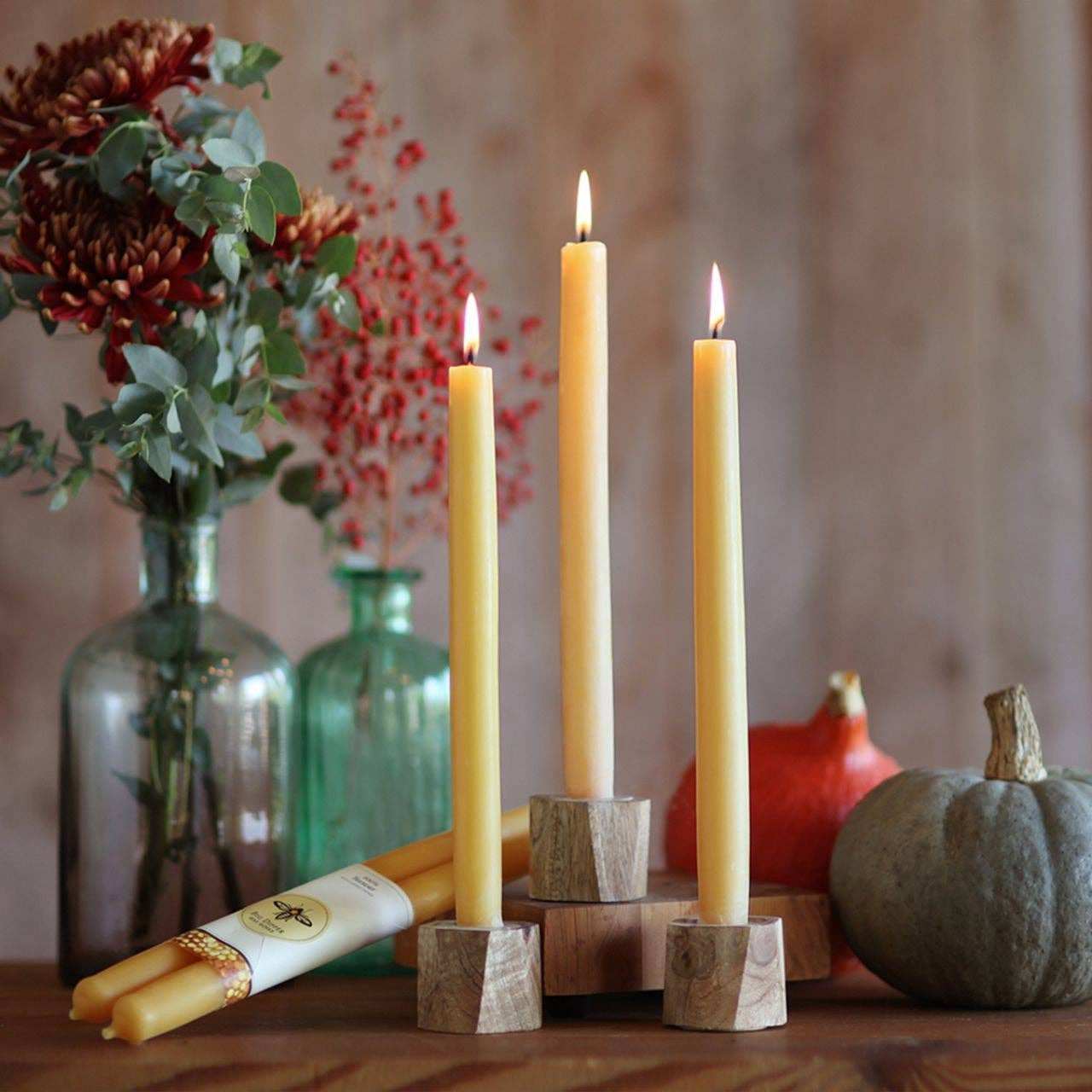 PURE BEESWAX TAPER CANDLES